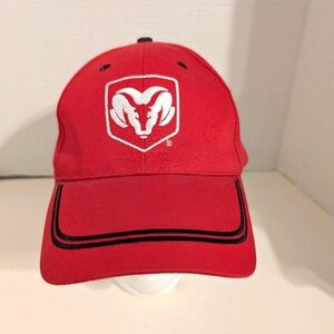 Red‎ Dodge Ram Logo Cap with White Embroidered Adjustable Velcro Strap